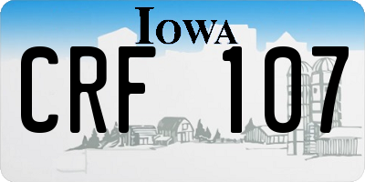 IA license plate CRF107