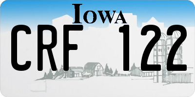 IA license plate CRF122