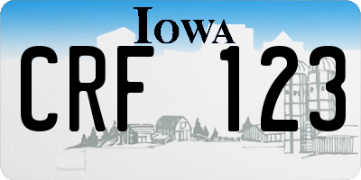 IA license plate CRF123