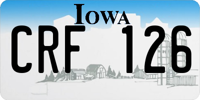 IA license plate CRF126