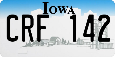 IA license plate CRF142