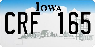 IA license plate CRF165
