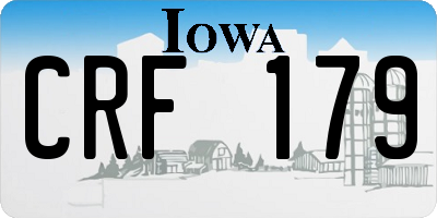 IA license plate CRF179