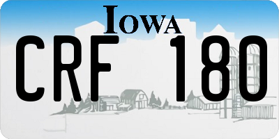 IA license plate CRF180
