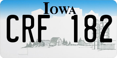 IA license plate CRF182