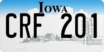 IA license plate CRF201