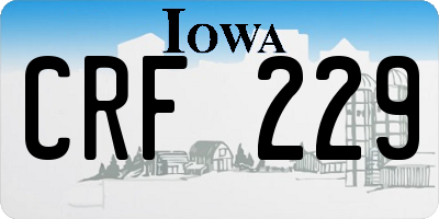 IA license plate CRF229