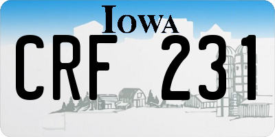 IA license plate CRF231