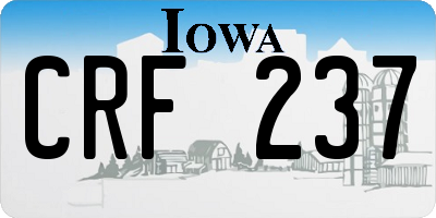 IA license plate CRF237