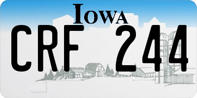 IA license plate CRF244