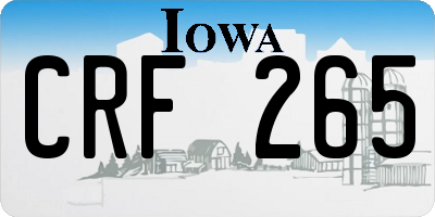 IA license plate CRF265