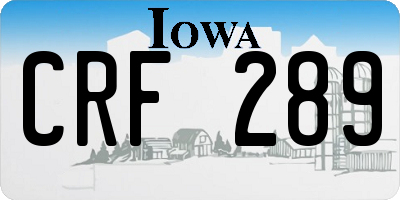 IA license plate CRF289