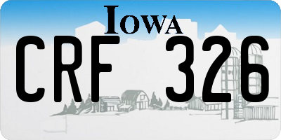 IA license plate CRF326