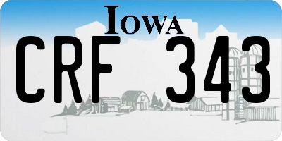 IA license plate CRF343
