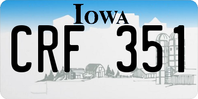 IA license plate CRF351