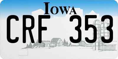 IA license plate CRF353