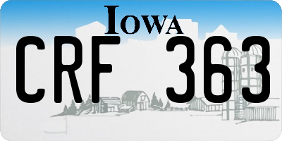 IA license plate CRF363