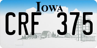 IA license plate CRF375