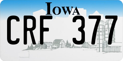 IA license plate CRF377