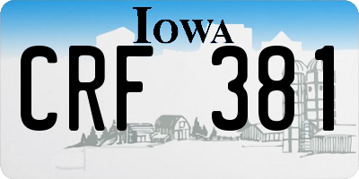 IA license plate CRF381