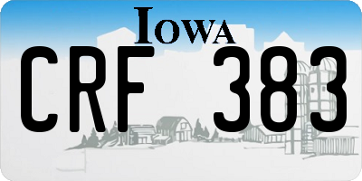 IA license plate CRF383