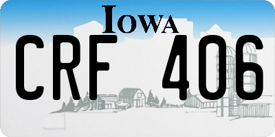 IA license plate CRF406