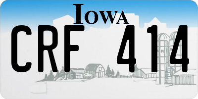 IA license plate CRF414