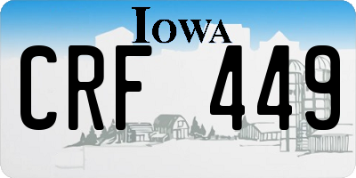 IA license plate CRF449