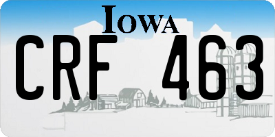 IA license plate CRF463