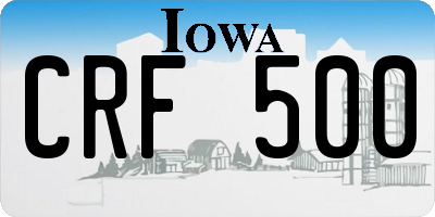 IA license plate CRF500