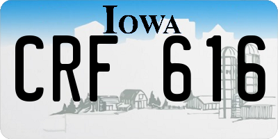 IA license plate CRF616