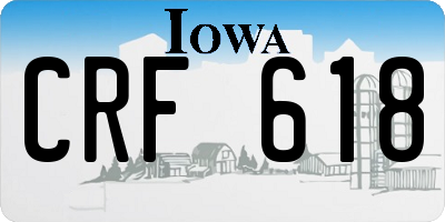 IA license plate CRF618