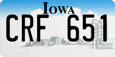 IA license plate CRF651