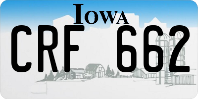 IA license plate CRF662