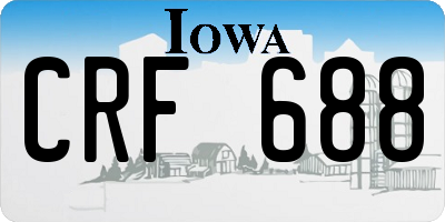 IA license plate CRF688