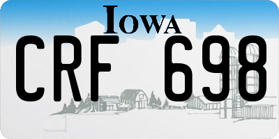 IA license plate CRF698