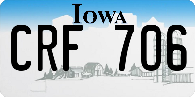 IA license plate CRF706