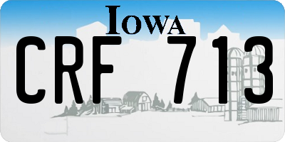 IA license plate CRF713