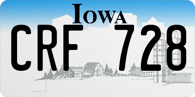 IA license plate CRF728