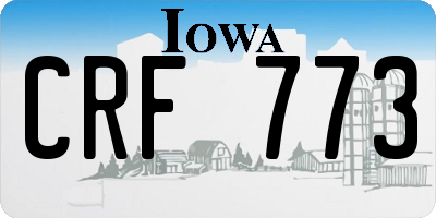 IA license plate CRF773