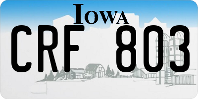 IA license plate CRF803