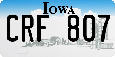 IA license plate CRF807