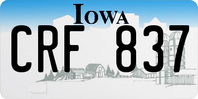IA license plate CRF837