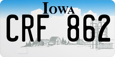 IA license plate CRF862