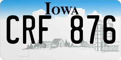 IA license plate CRF876