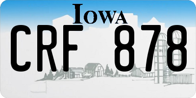 IA license plate CRF878