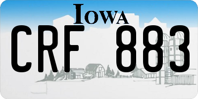 IA license plate CRF883