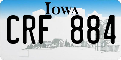 IA license plate CRF884