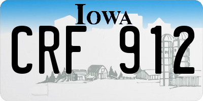 IA license plate CRF912