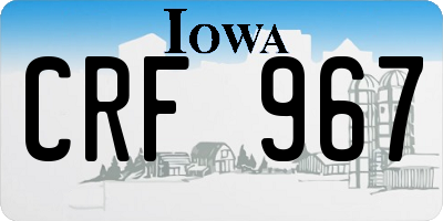 IA license plate CRF967